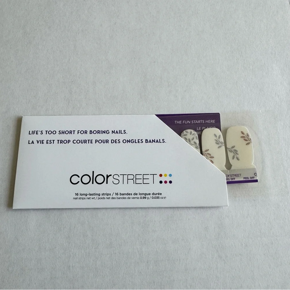 *Exclusive* Color Street Prairie Picnic | Floral Leaf Blue Clear Overlay Fall - Picture 3 of 10